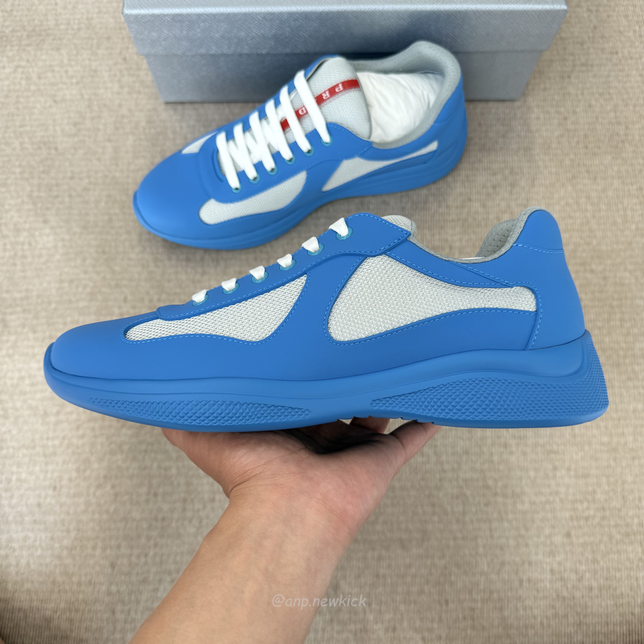 Prada Americas Cup Icon Soft Blue Sneakers (6) - www.newkick.vip